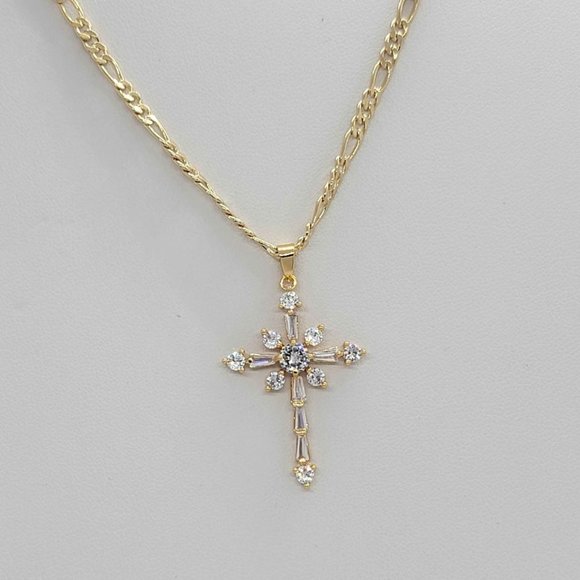 Jewelry - Brand New Brazilian 18k Gold Filled Cross Necklace